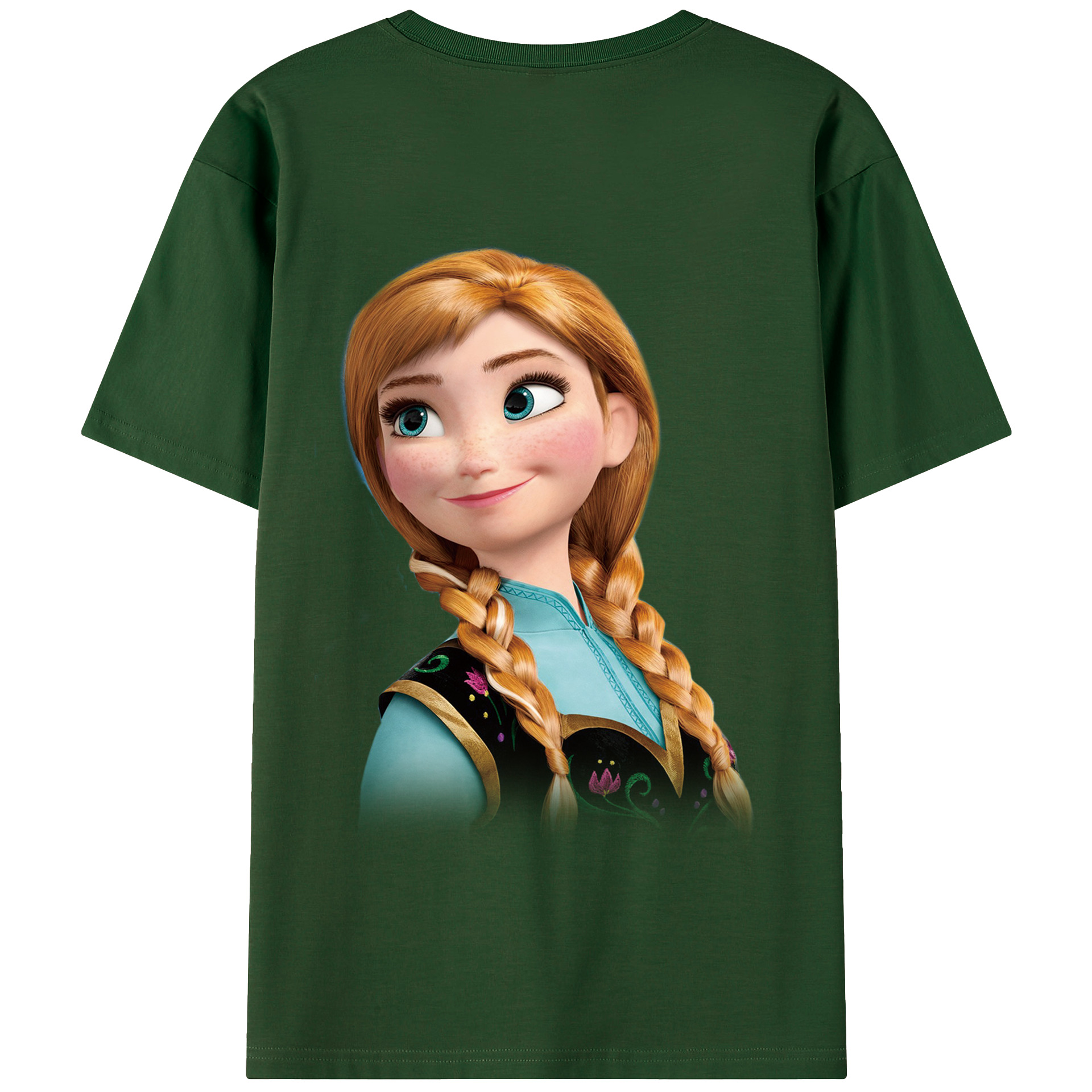 （画像用） アナと雪の女王 アンナ エルサ Frozen Anna Elsa 綿100％半袖Tシャツ（背面プリント）